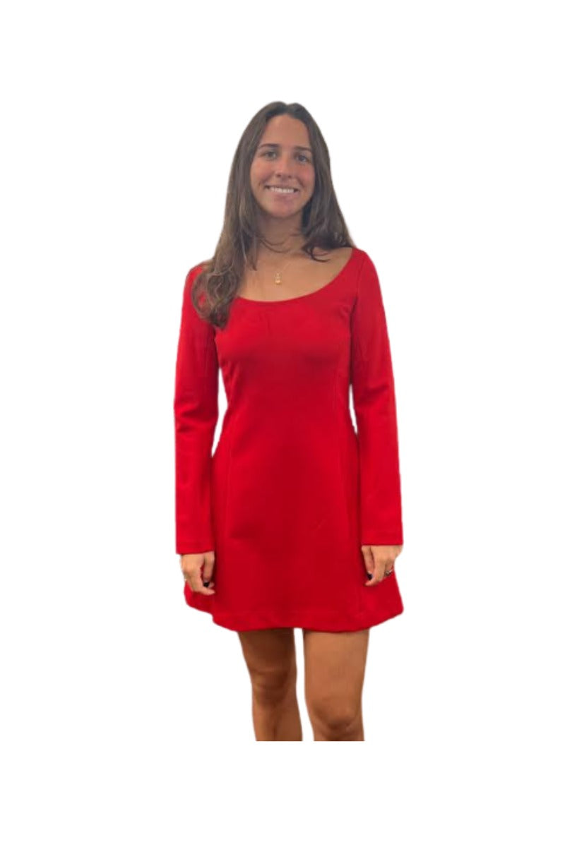 Long Sleeve Neck Mini Dress