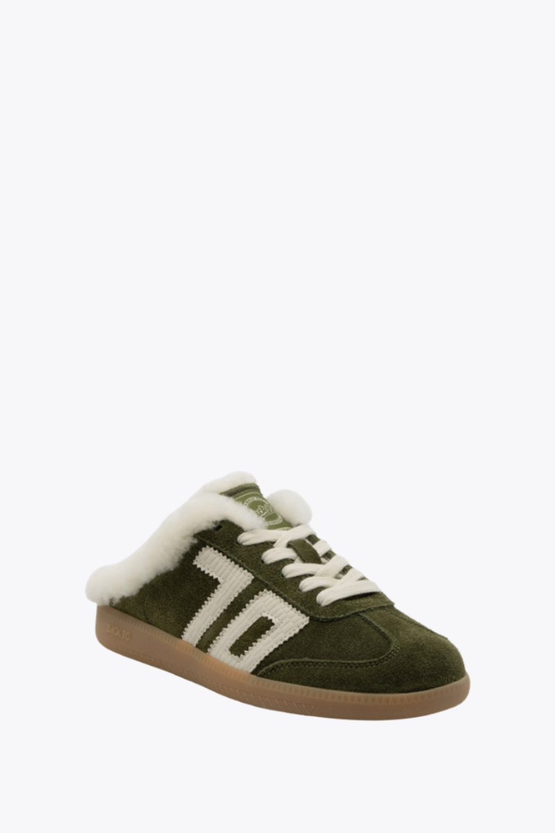 Back 70 Streetwear Easter Fl Backless Sneakers in Forest Butter