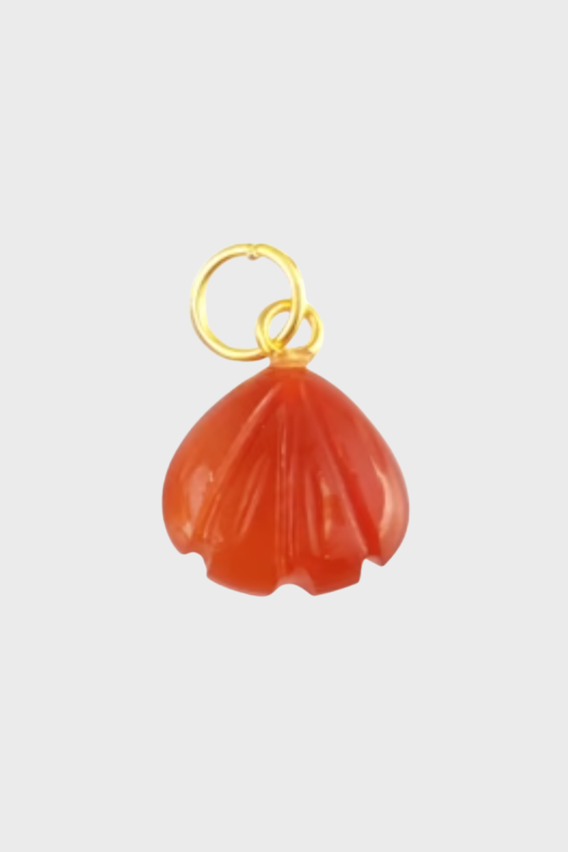 Carnelian SeaShell Carved Gemstone Pendant