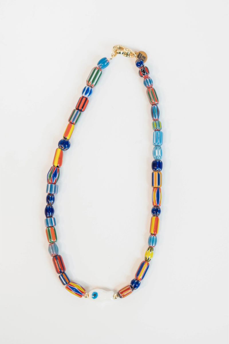 Lampwork Glass + Fish Necklace