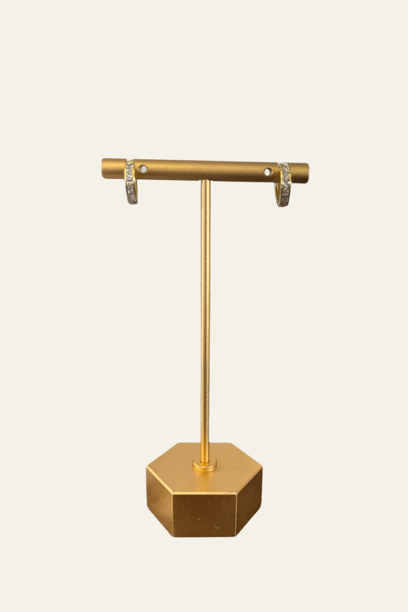 Small Bezel Hoop Gold