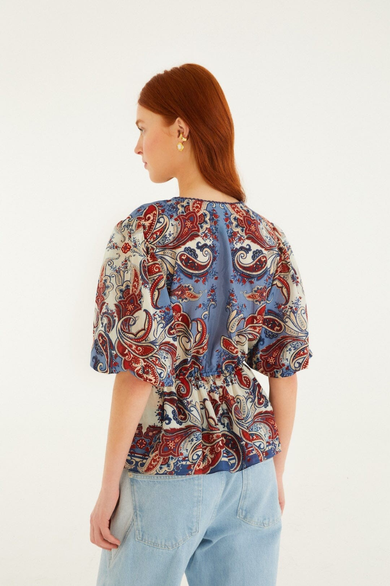Paisley Scarf Cream Blouse