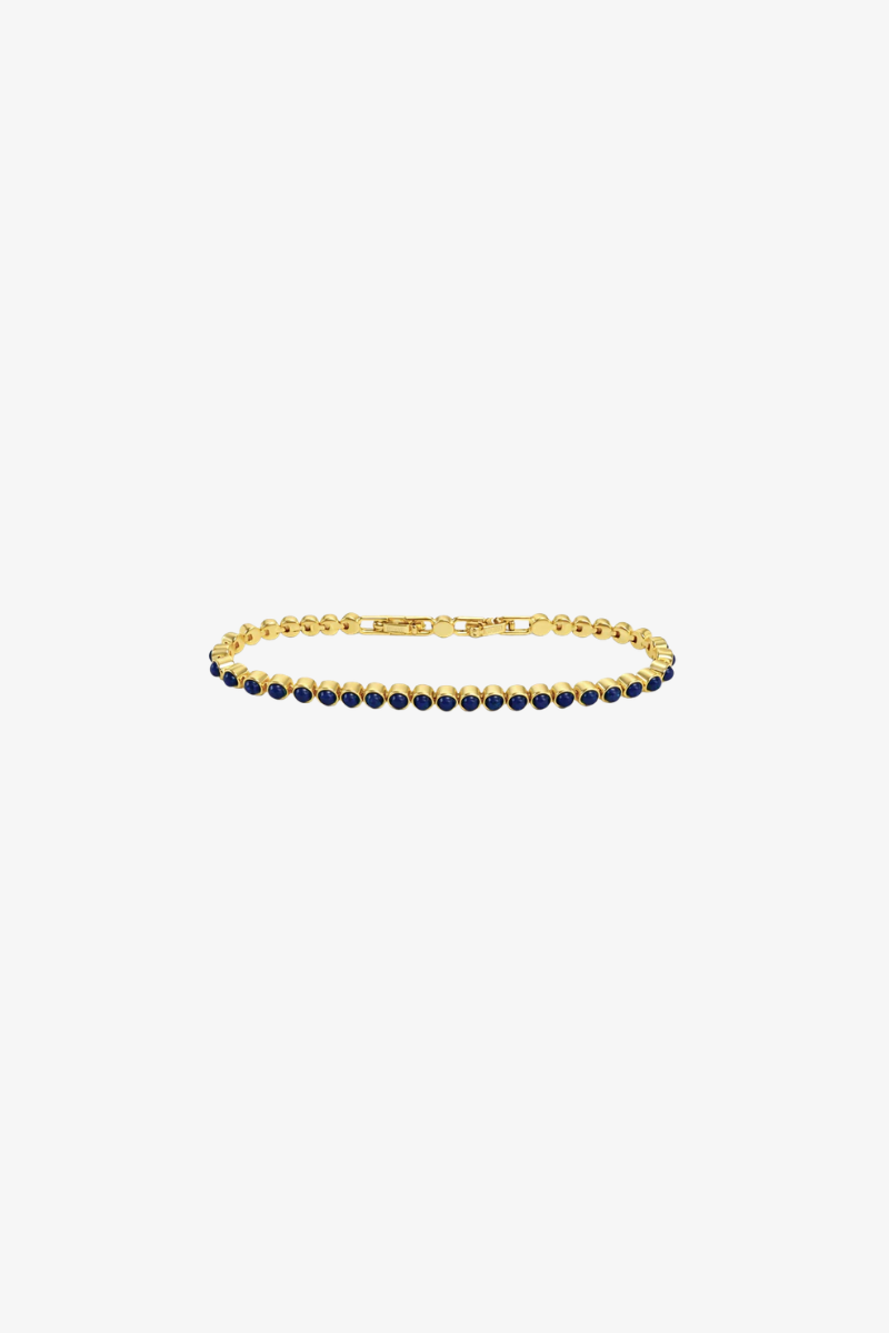 Lapis Lazuli Cabochon Tennis Bracelet