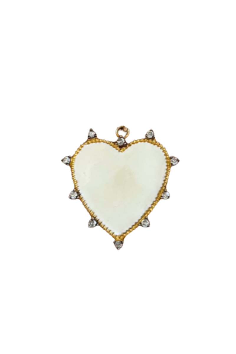 Liv James - White Pave Heart Diamond Charm