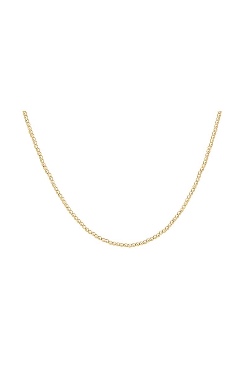 15" Choker Classic Gold 2mm Bead Necklace