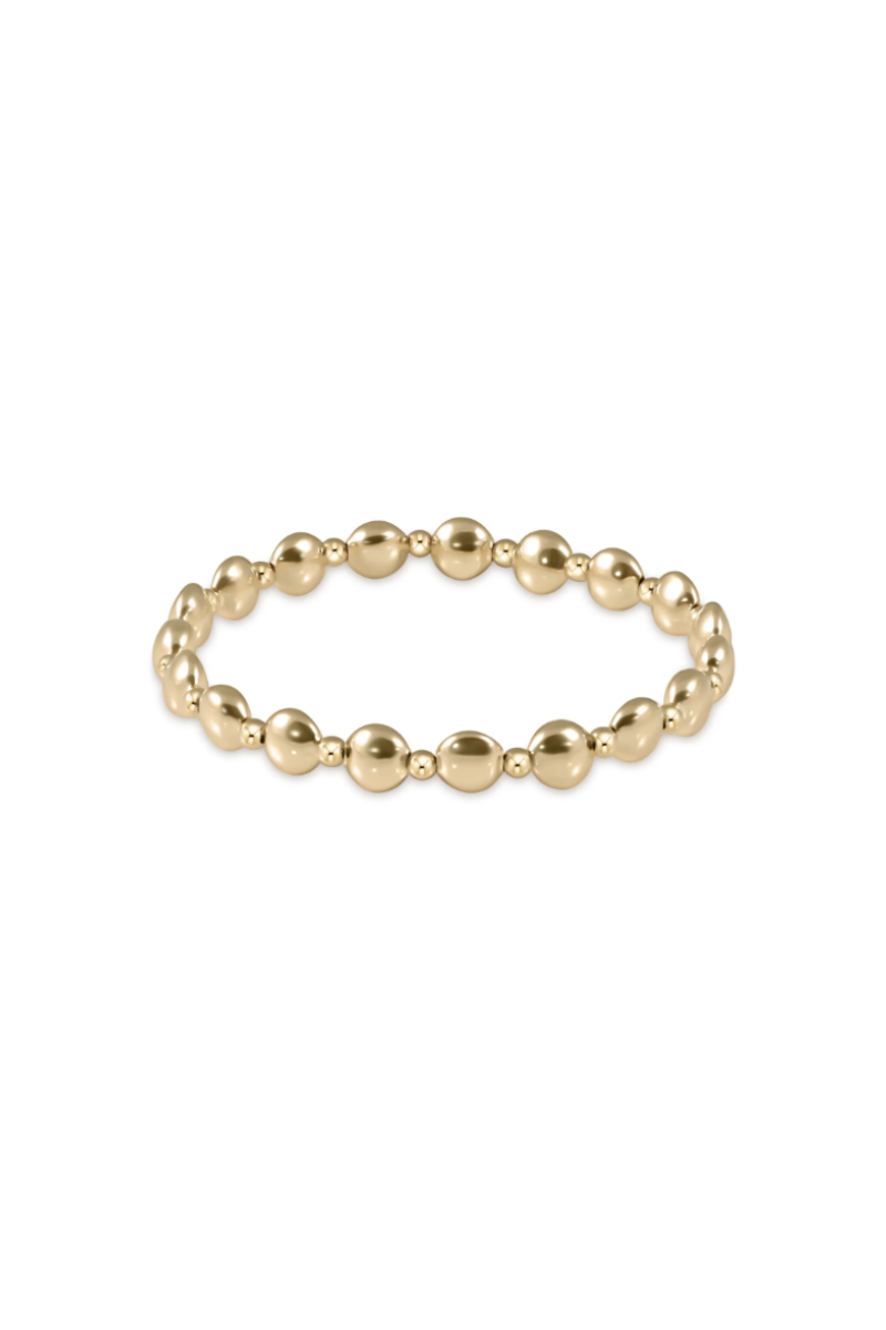 Honesty Gold Grateful Pattern 6mm Bead Bracelet