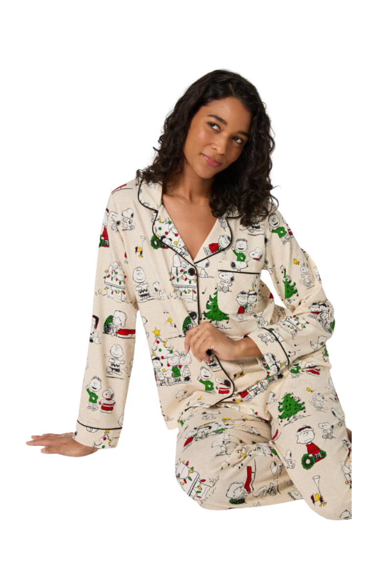 Peanuts® Celebration Long Sleeve Classic Stretch Jersey Pj Set