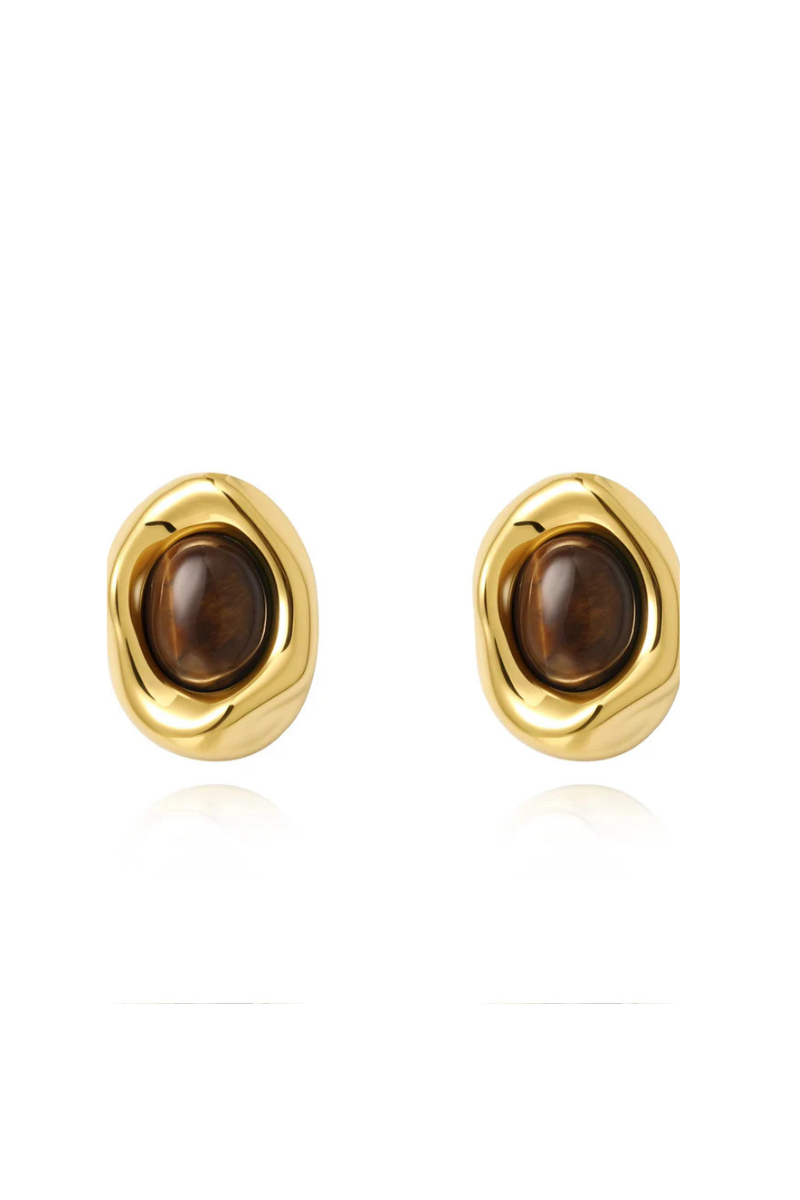 Saylor Tiger Eye Stud