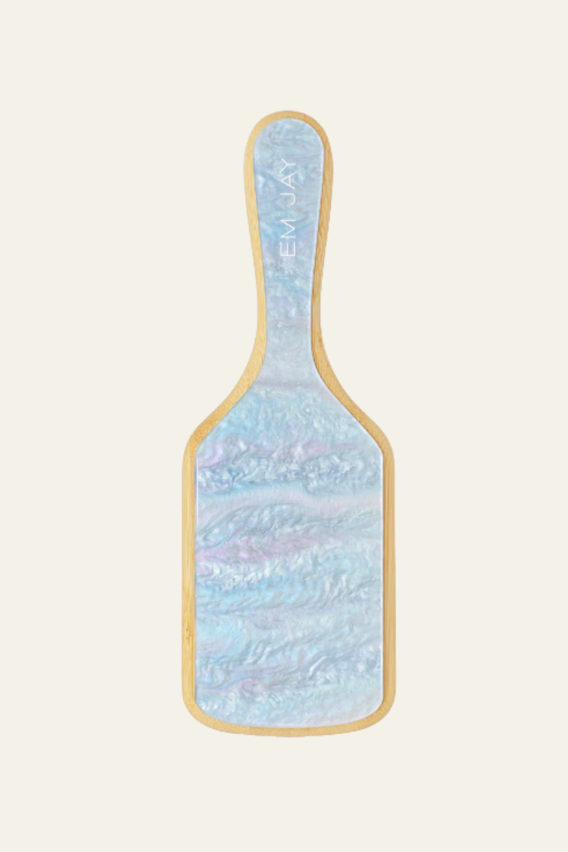Bamboo Paddle Brush in Blue Sugar