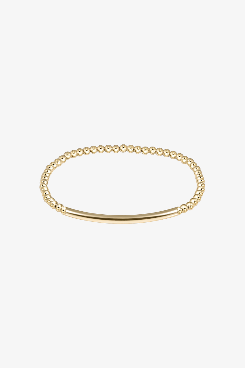 Classic Gold 3mm Bead Bracelet - Bliss Bar Textured