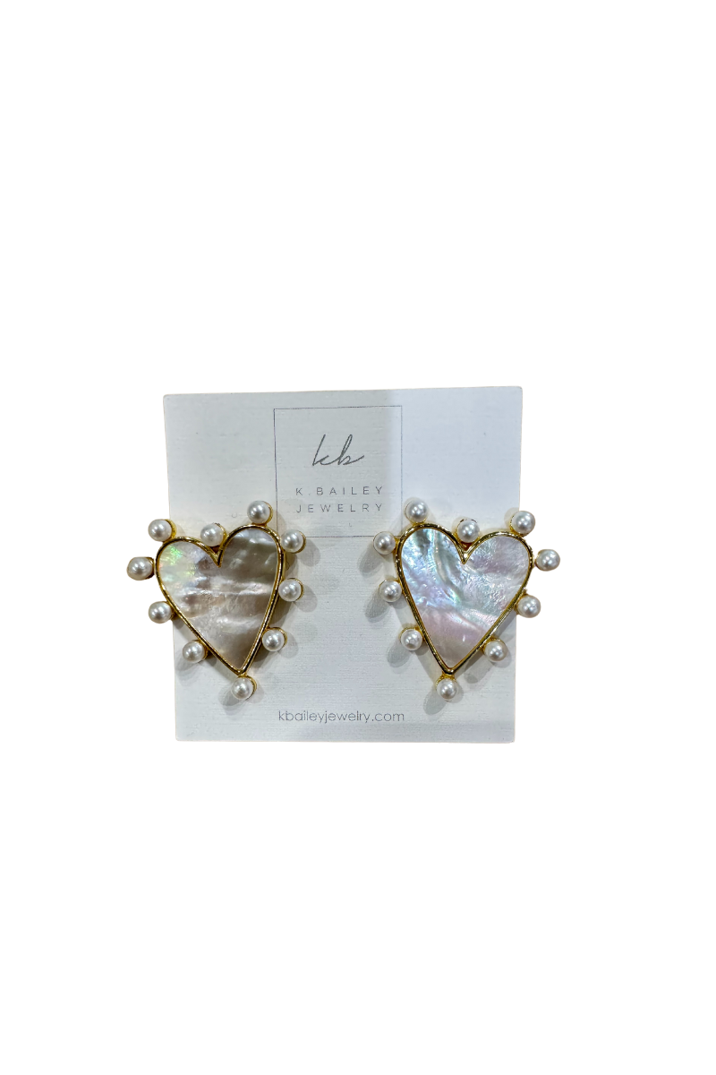 Mother of Pearl Hearts w/Pearls