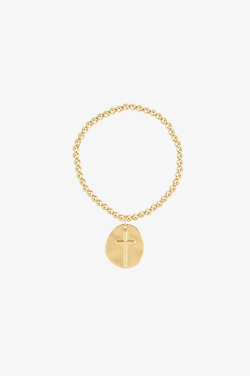 EXTENDS Classic Gold 4mm Bead Bracelet - Inspire Gold Charm
