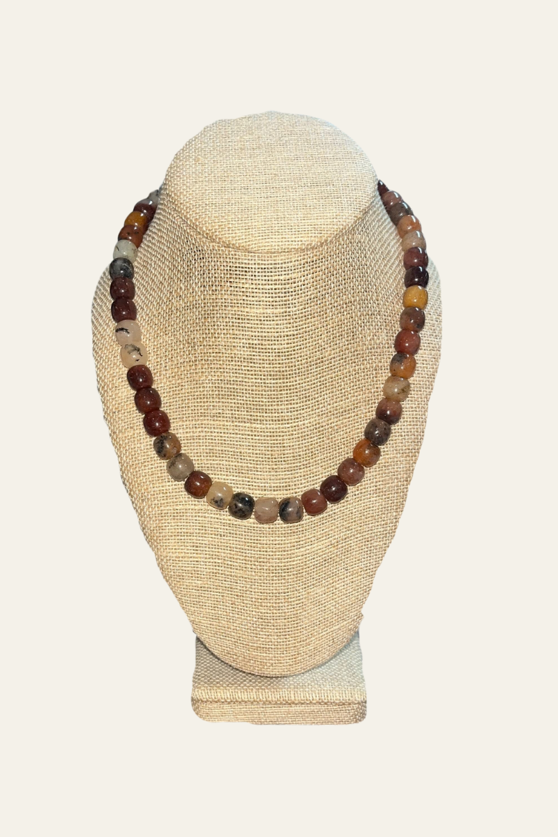 Large Round Beaded Carnelian Necklace