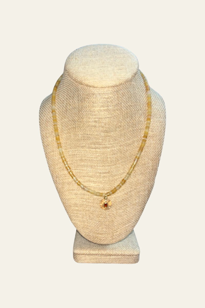 Hand Beaded Gemstone Citrine with Stone