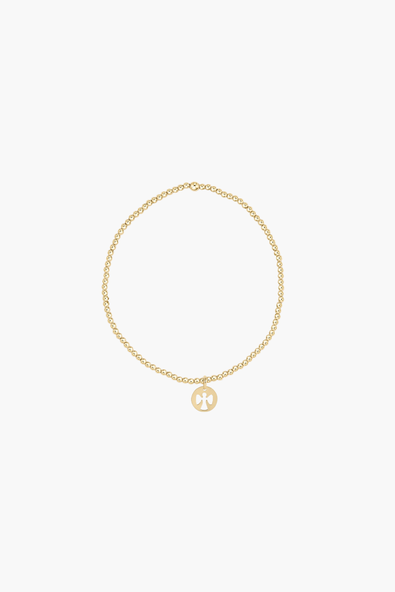 Classic Gold 2mm Bracelet Guardian Angel Small Gold Disc