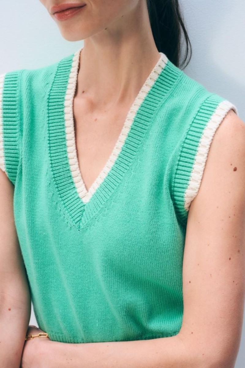 Varsity Cotton Sweater Vest