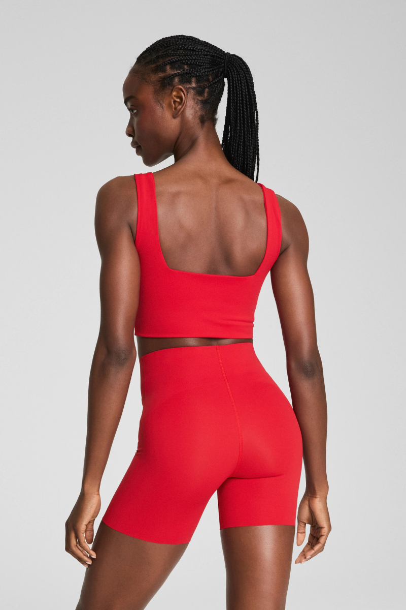 Get Moving Cropped Square Neck Shelf Tank
