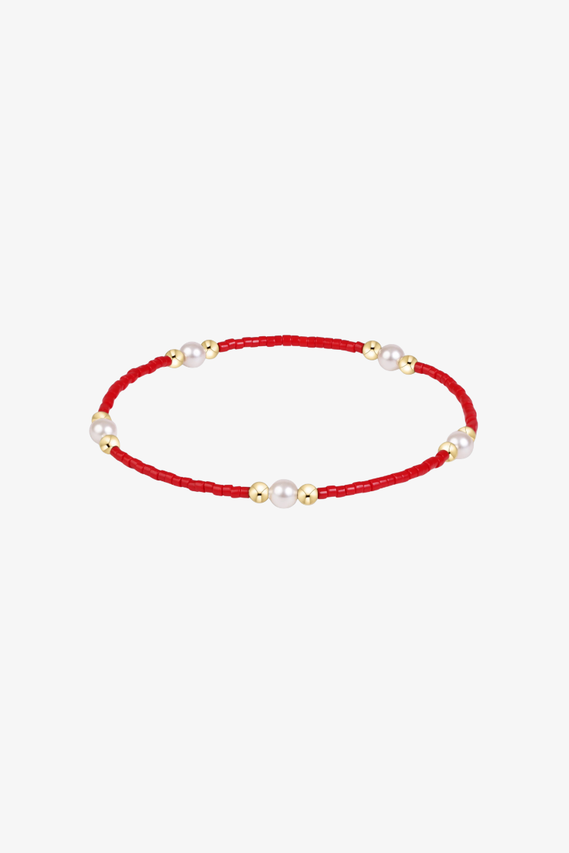 Gameday Hope Purpose Pearl Bracelet - Red
