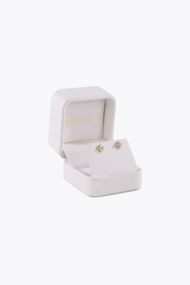 14kt Gold & Diamond Signature Cross Studs