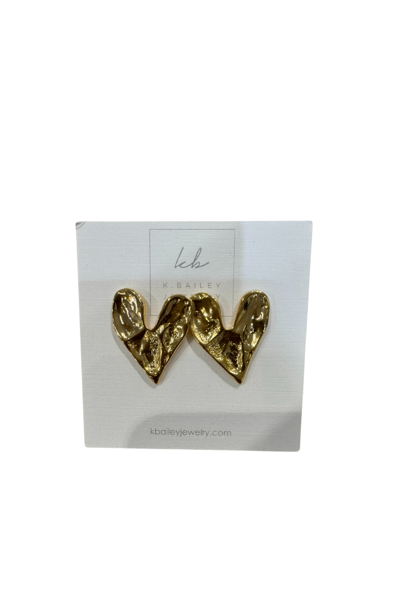 Hammered Gold Hearts