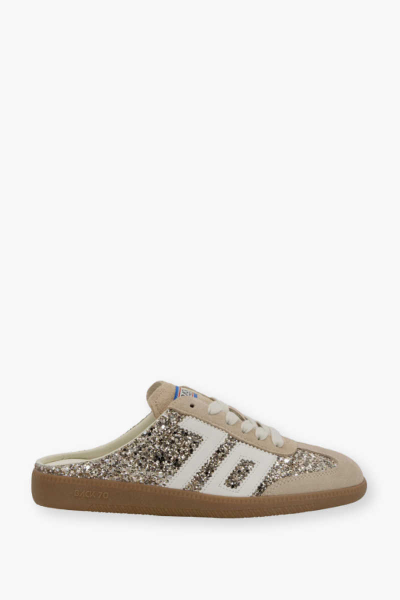 Back 70 Streetwear Easter in Glitter Gold Backless Sneaker