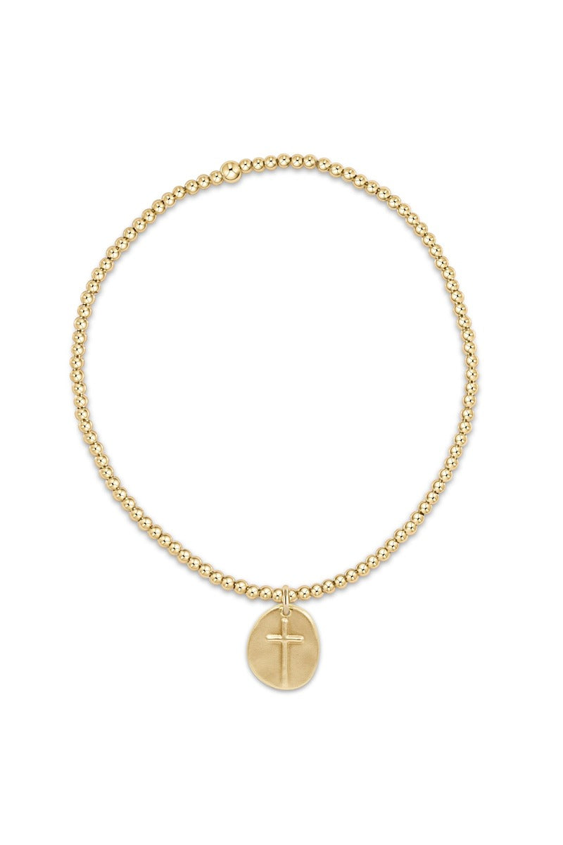 Classic Gold 2mm Bead Bracelet - Inspire Love Small Gold Charm