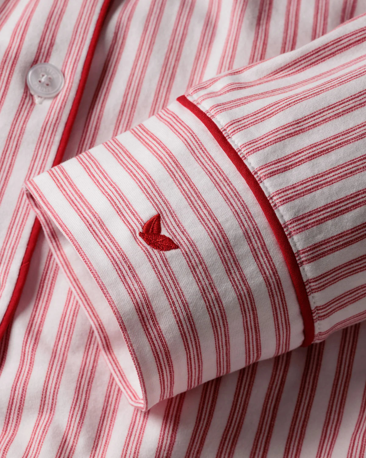 Women's Pima Pajama Set in Antique Red Ticking