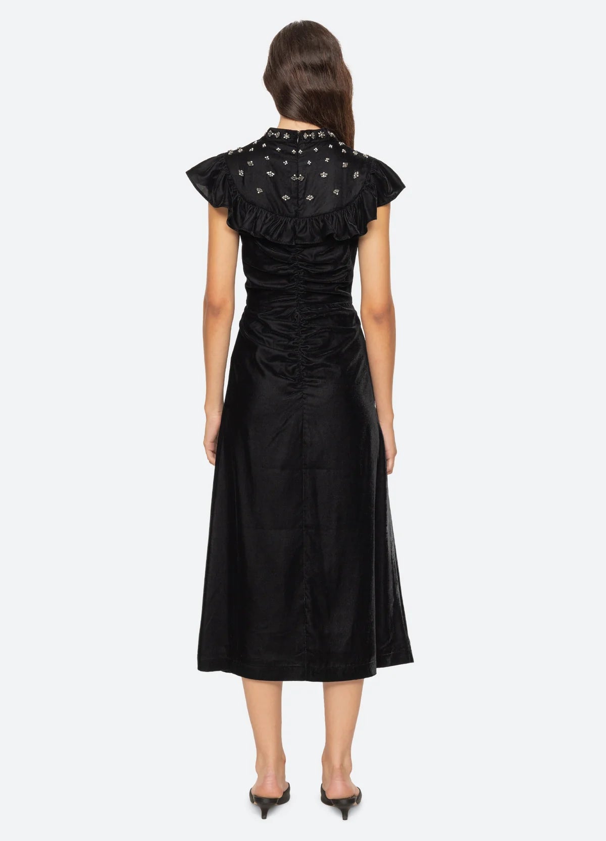 Caryl Beaded Velvet Dress