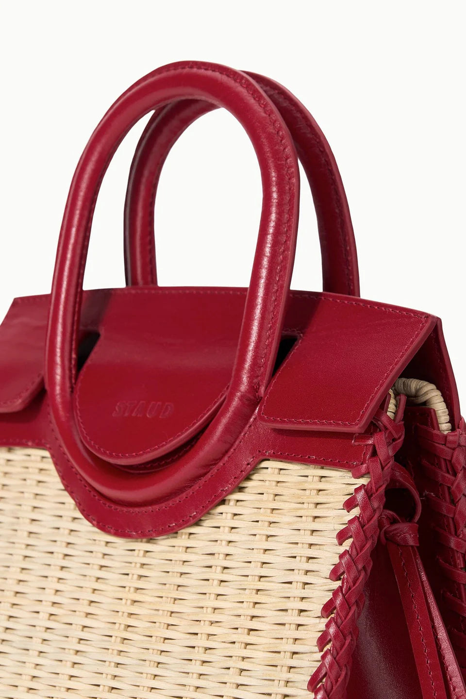 Maude Mini Wicker Carryall Natural/Rouge
