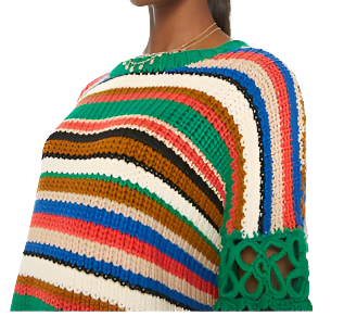 Long Drop Pullover Inset Sweater