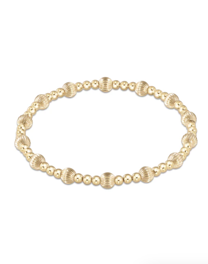 Dignity Sincerity Pattern 5mm Bead Bracelet - Gold