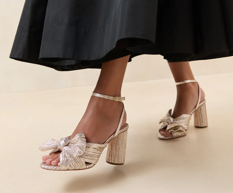 Camellia Pleated Knot Heeled Sandal