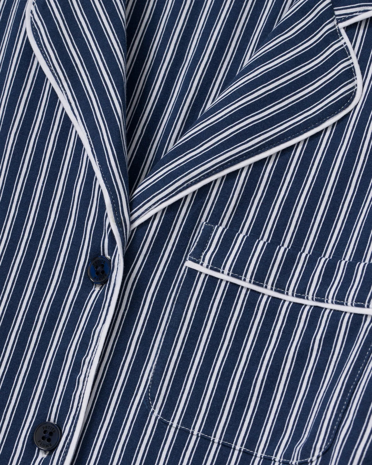 Women's Pima Shortie Set in Admiral Ticking