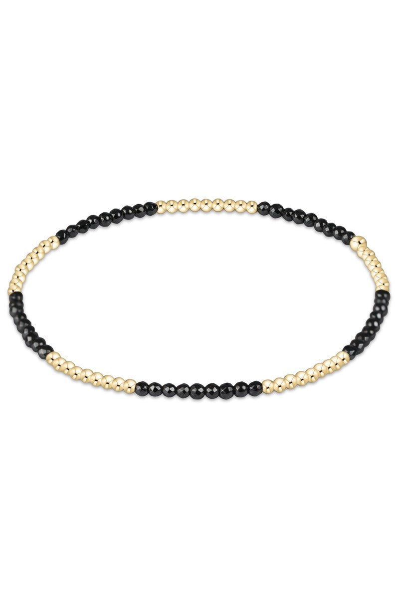 Blissful Pattern 2mm Bead Bracelet - Faceted Hematite