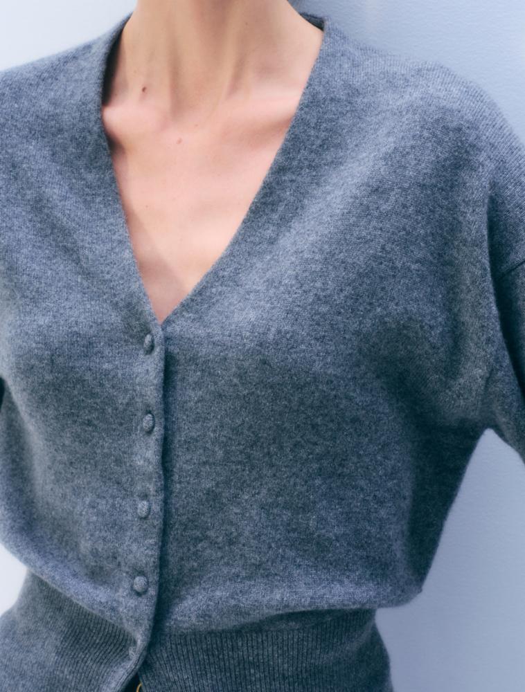 CASHMERE DEEP V CARDIGAN