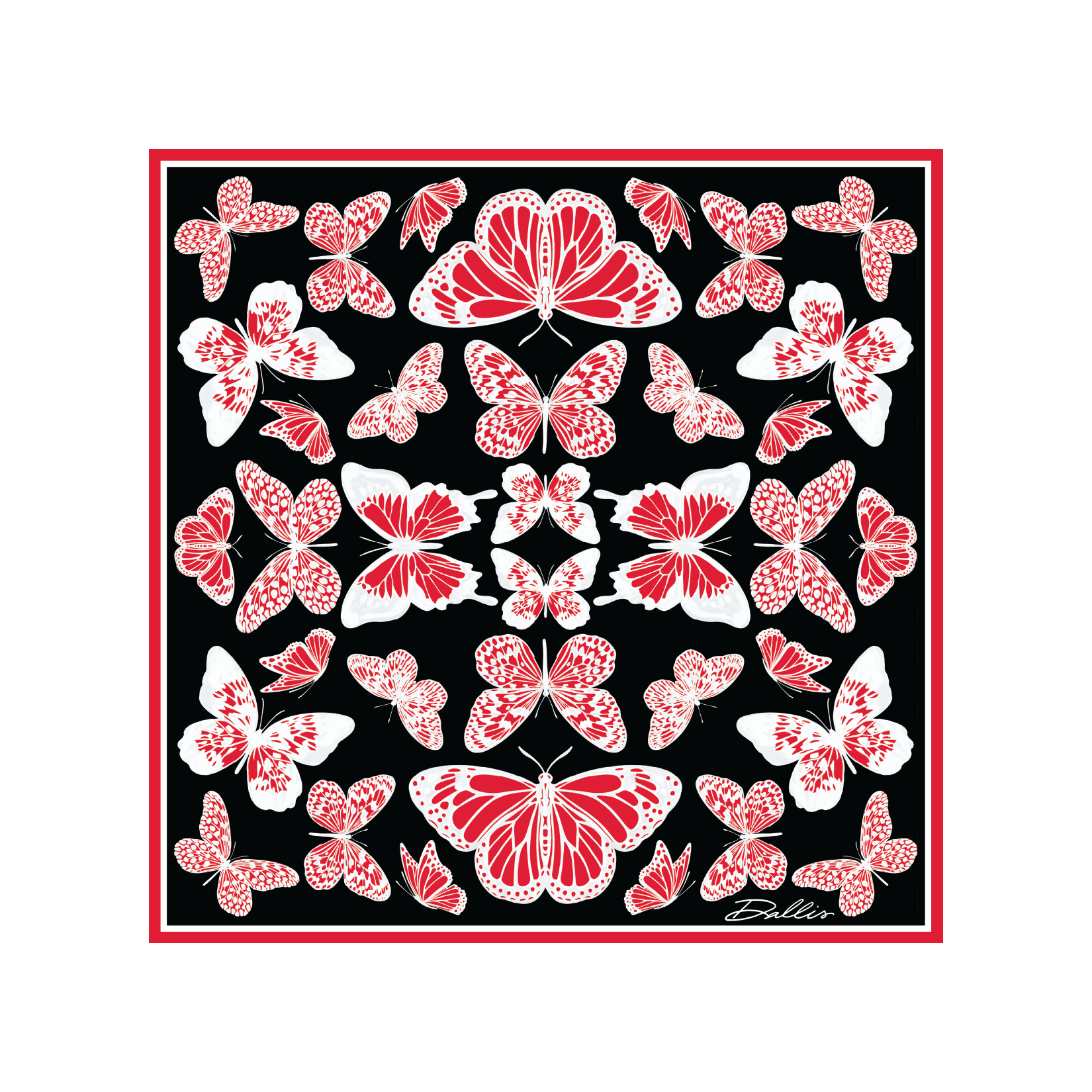 The Mariposa Scarf in Black & Red