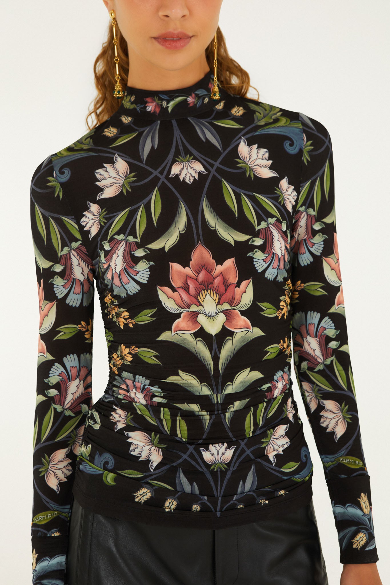 NATALIA BLACK JERSEY BLOUSE