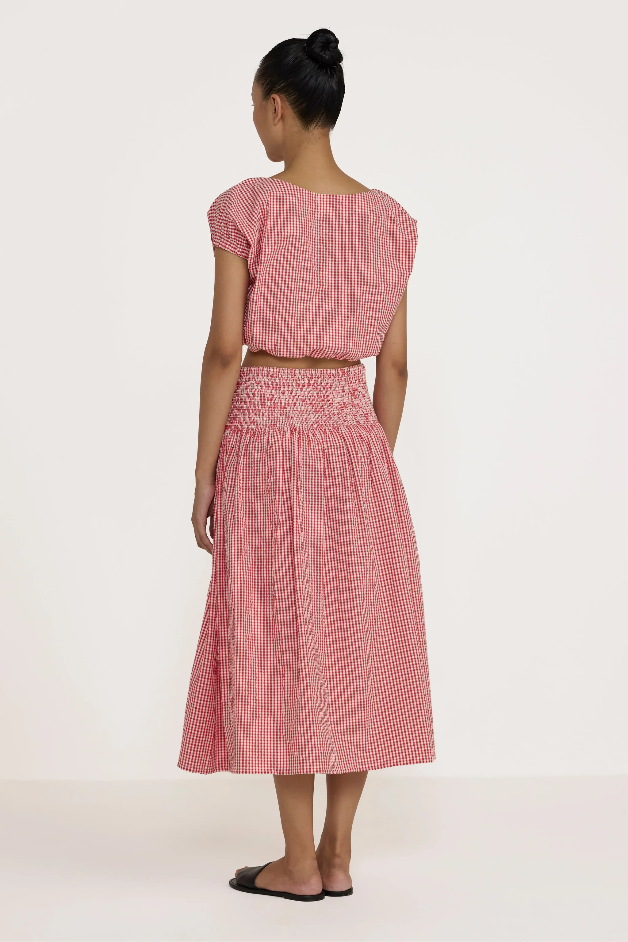Smocked Easy Skirt - Poppy Gingham