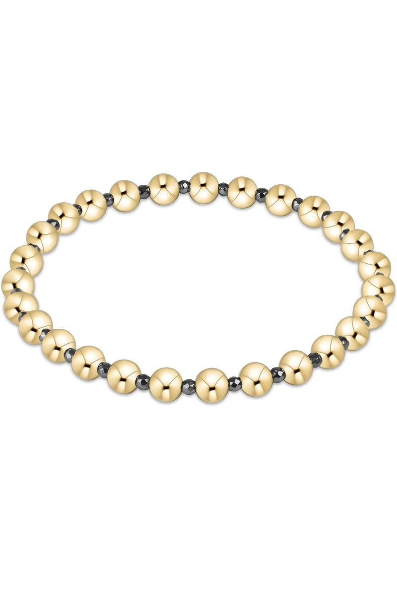 Silver Faceted Hematite Grateful Pattern 5mm Bead Bracelet