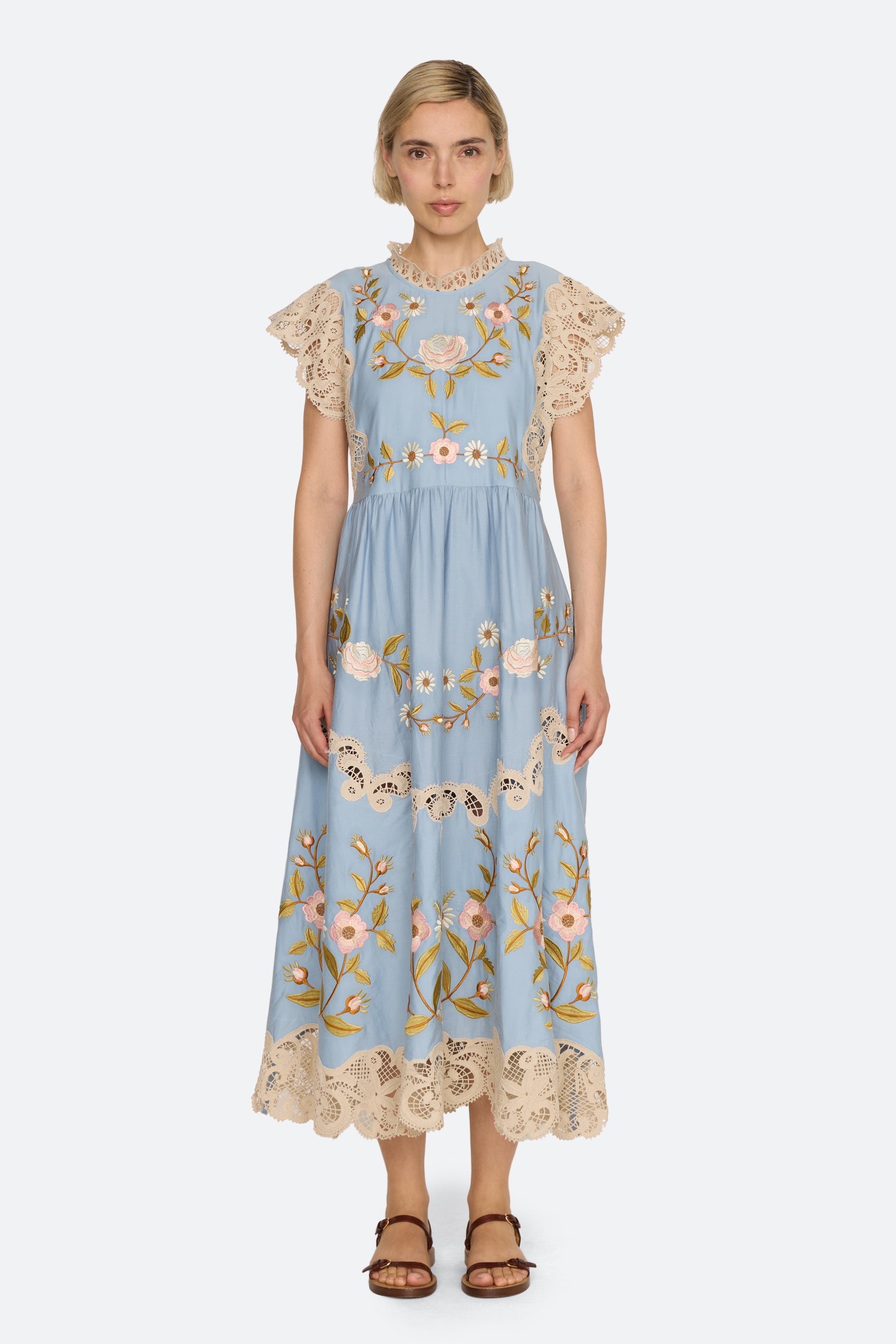 SHIRA EMB SLVLESS MIDI DRESS (D2)