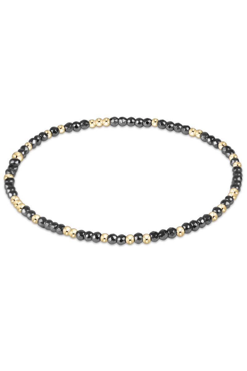 Hope Unwritten Silver Faceted Hematite 2mm Bead Bracelet