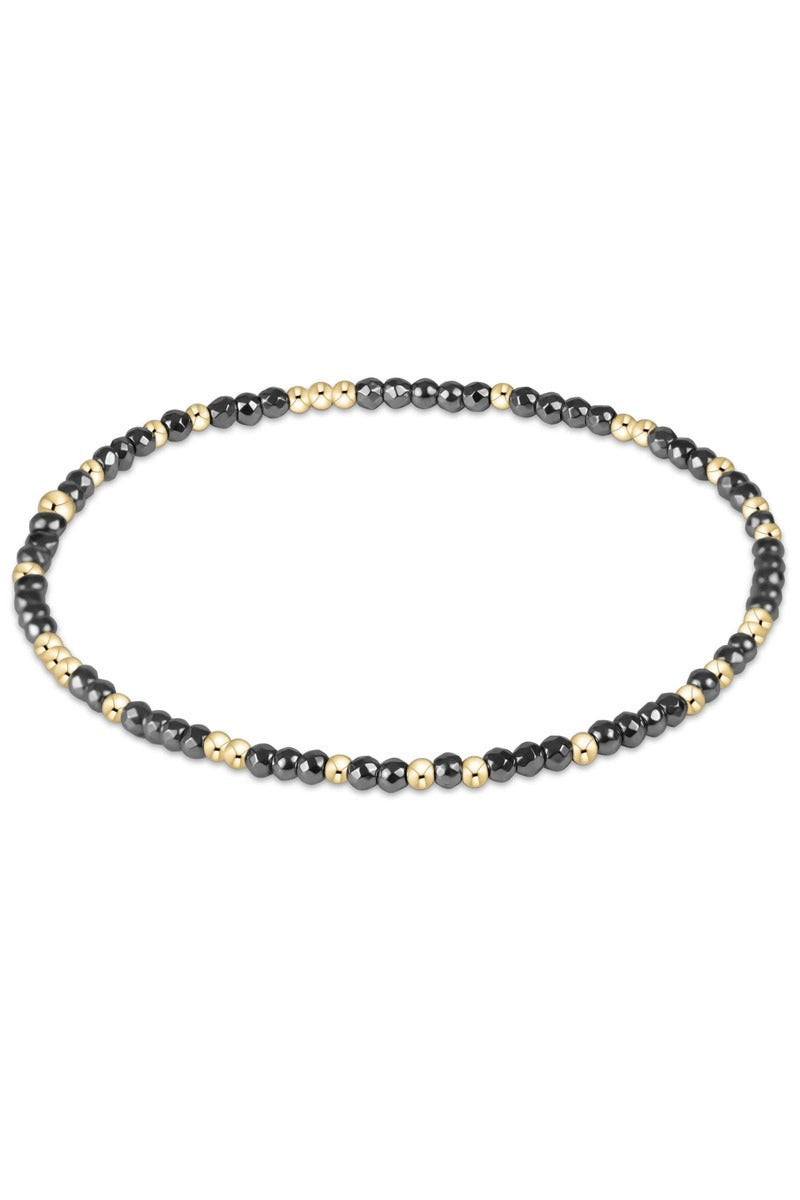 Hope Unwritten Silver Faceted Hematite 2mm Bead Bracelet