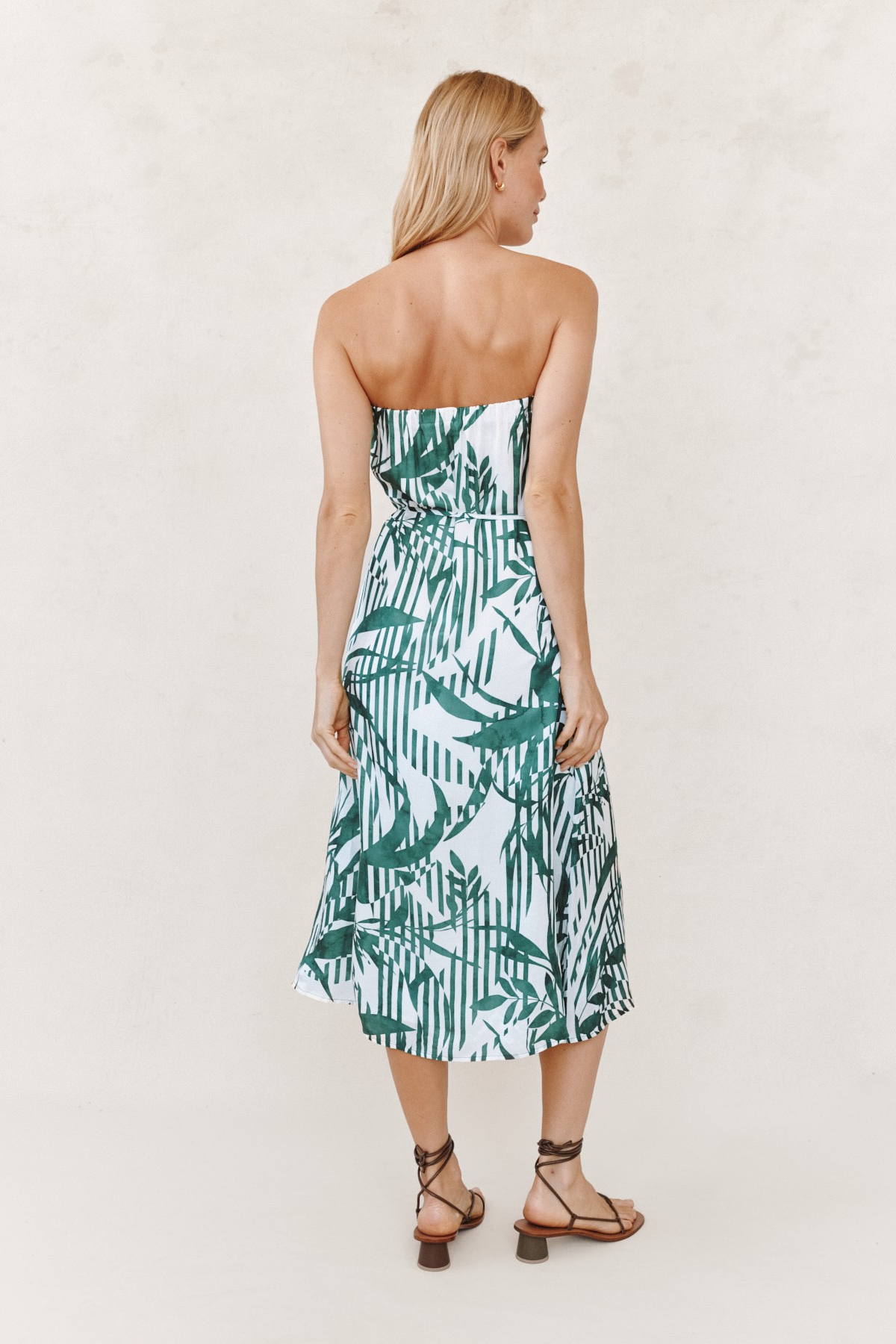 Flowy Strapless Midi Dress