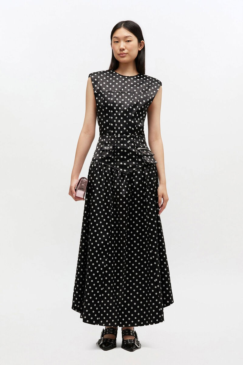 Printed Double Satin Corset Skirt