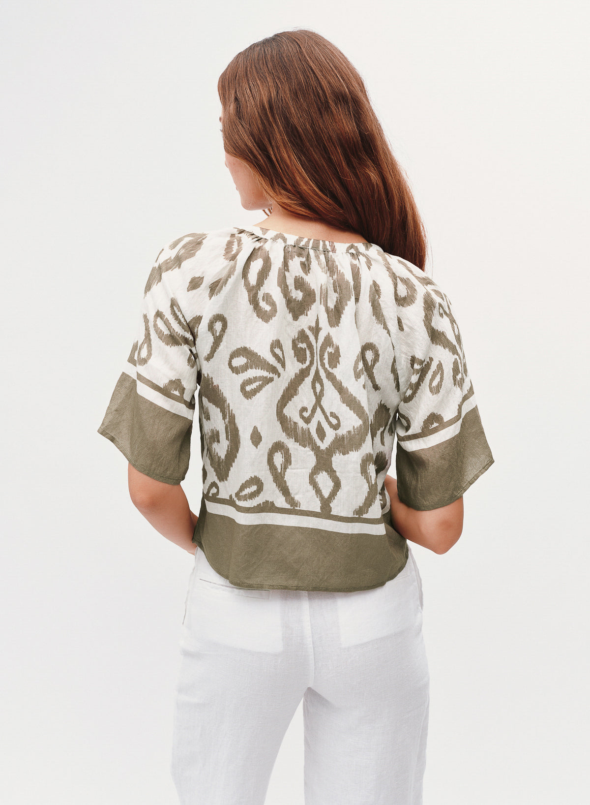 B20494-N47-304 - SHORT SLEEVE TIE FRONT PULLOVER