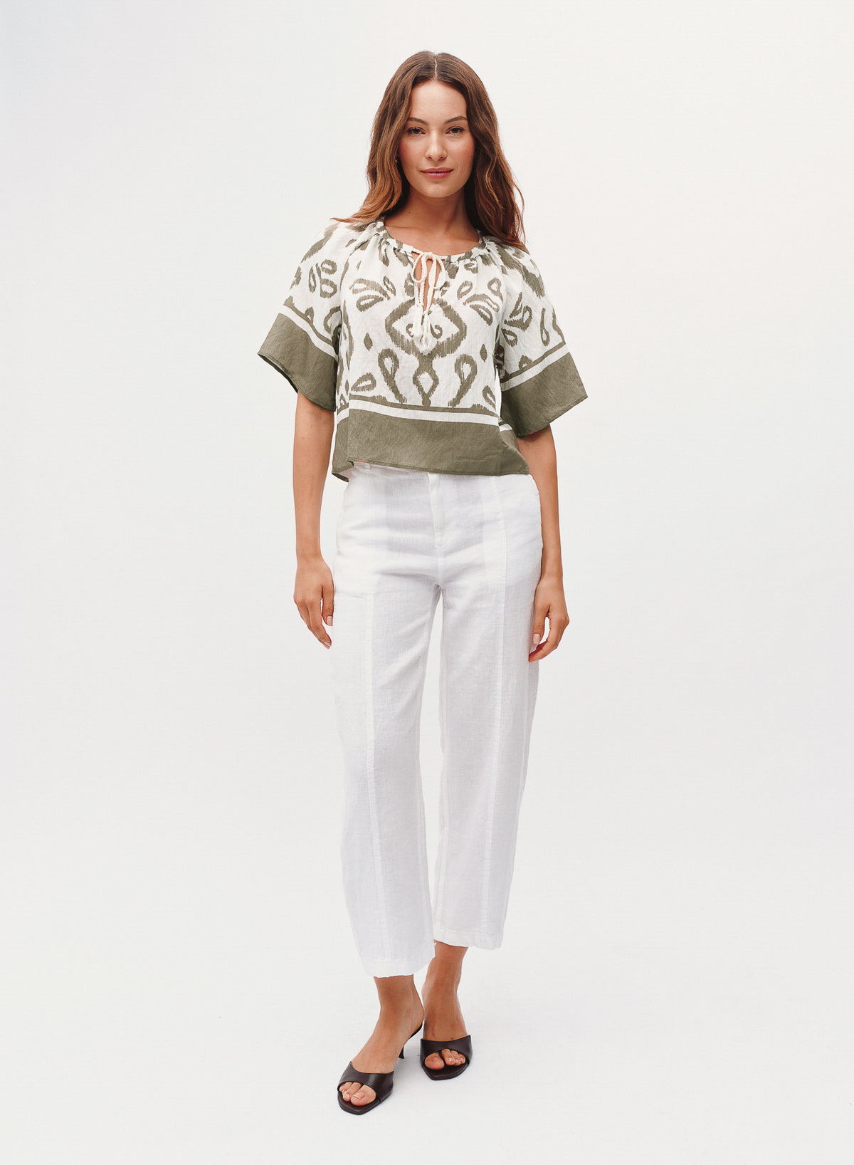 B20494-N47-304 - SHORT SLEEVE TIE FRONT PULLOVER