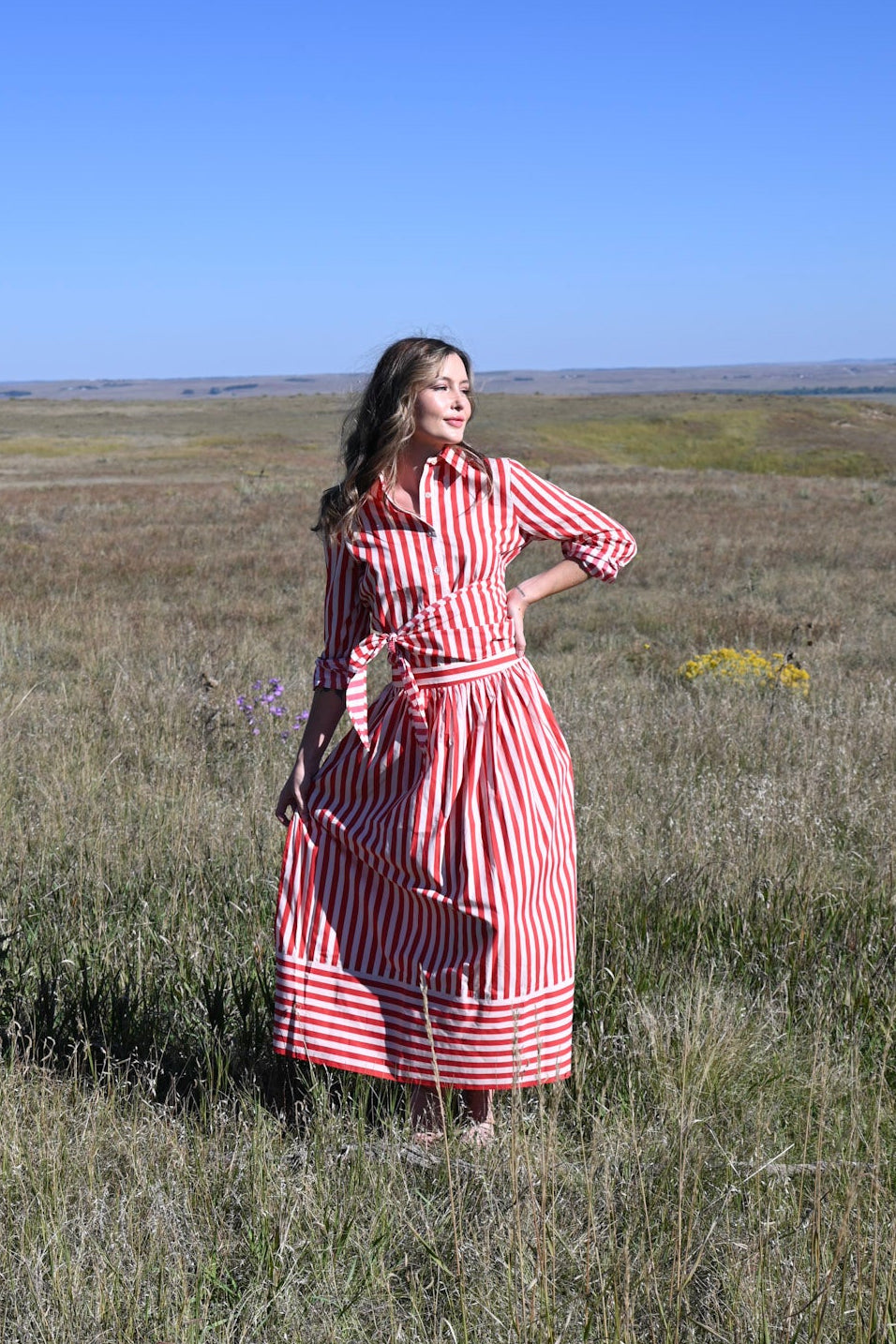 Yarrow Skirt Red Stripe