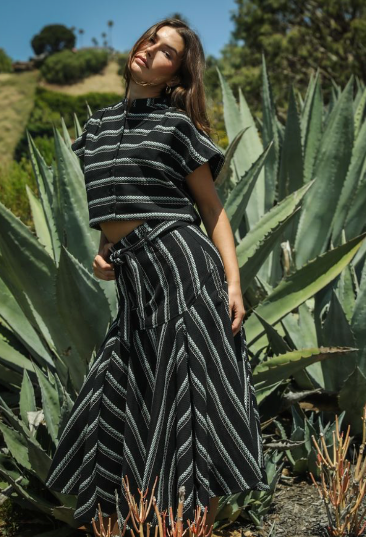Prairie Midi Skirt November Stripe