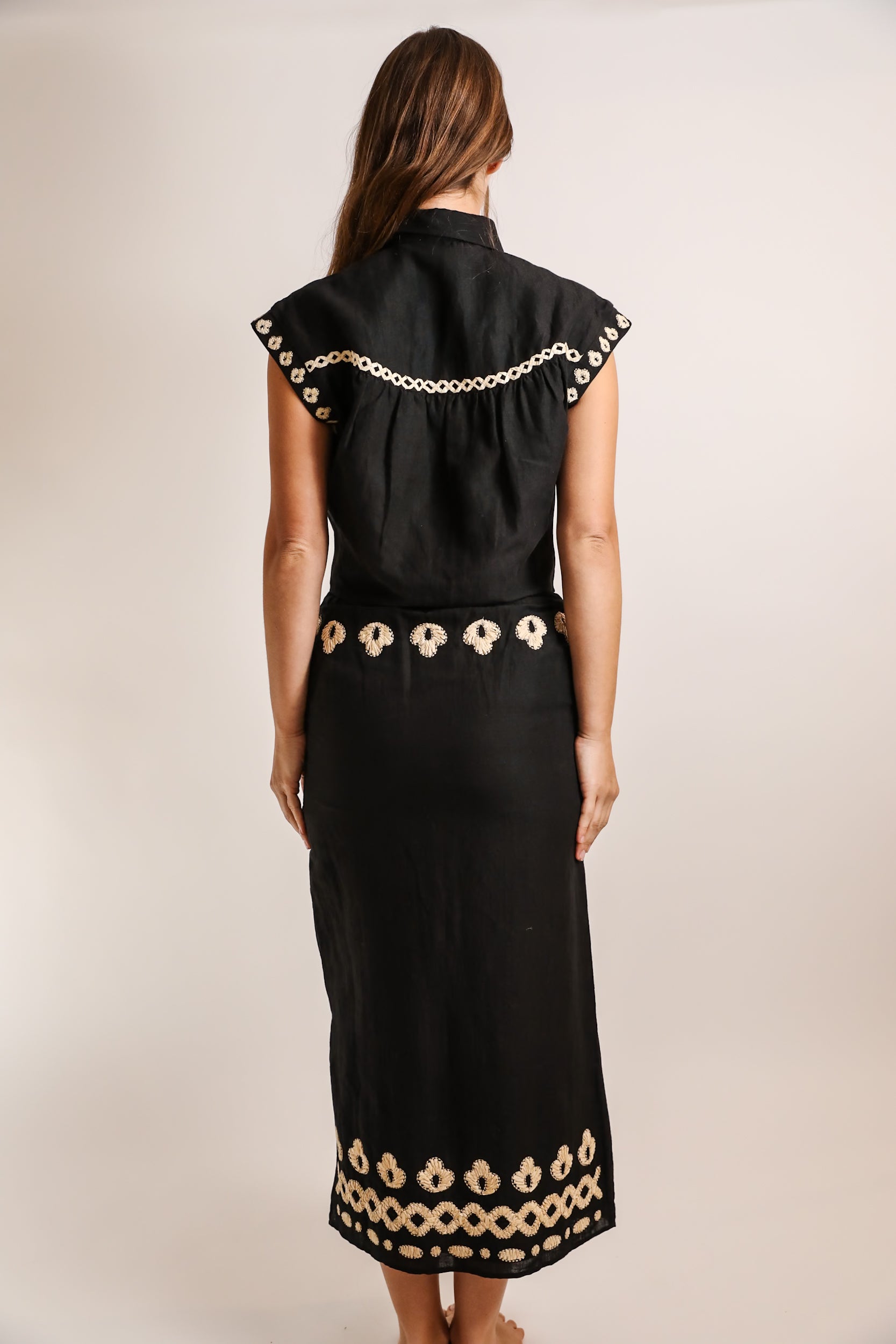 Como Raffia Long Skirt