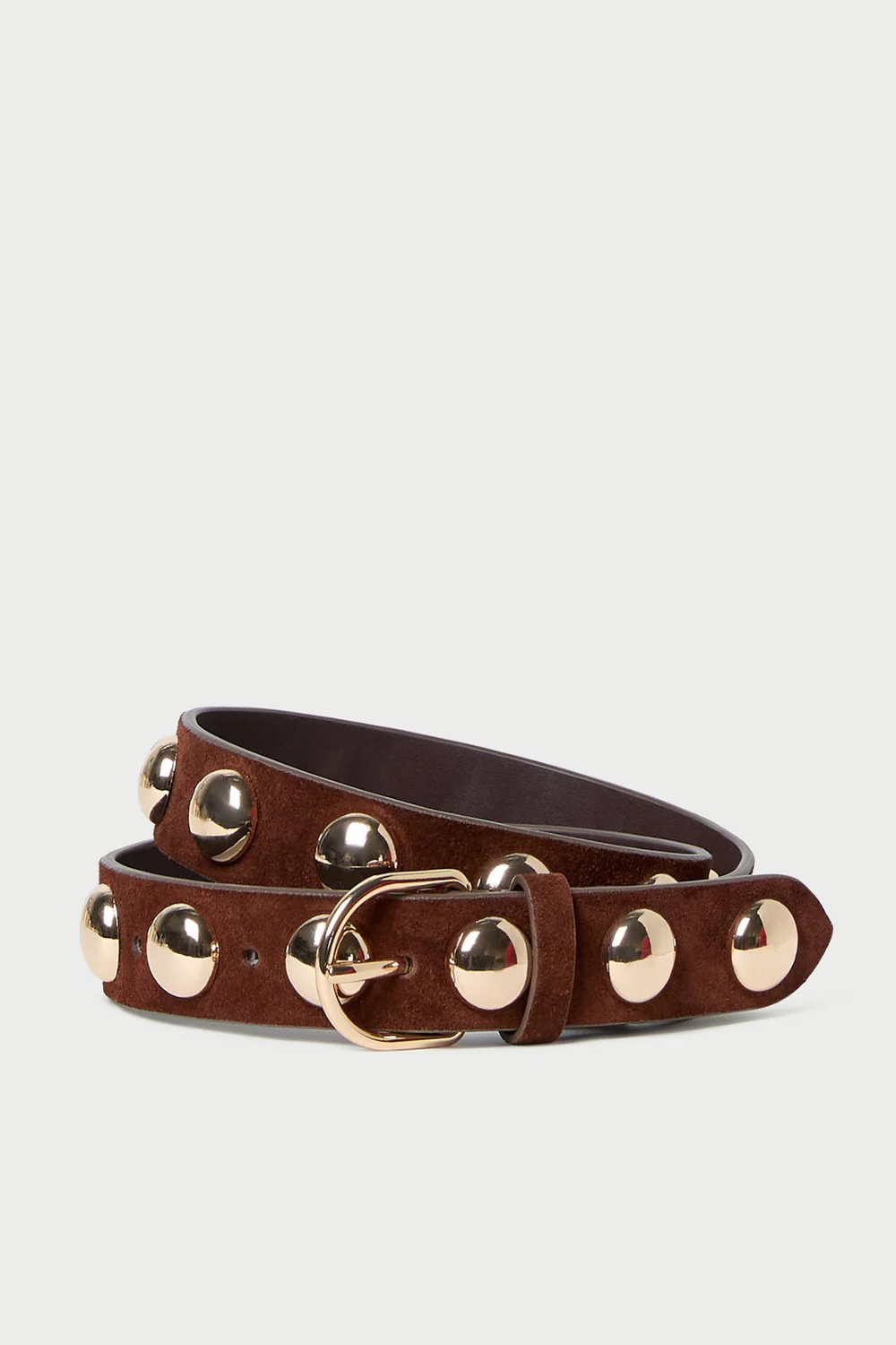 Issa Espresso/Champagne Studded Belt